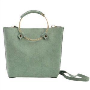 Tribe Alive Sage green suede bag